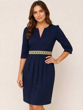 Madderson London Navy Blue Sheath Dress Size 12